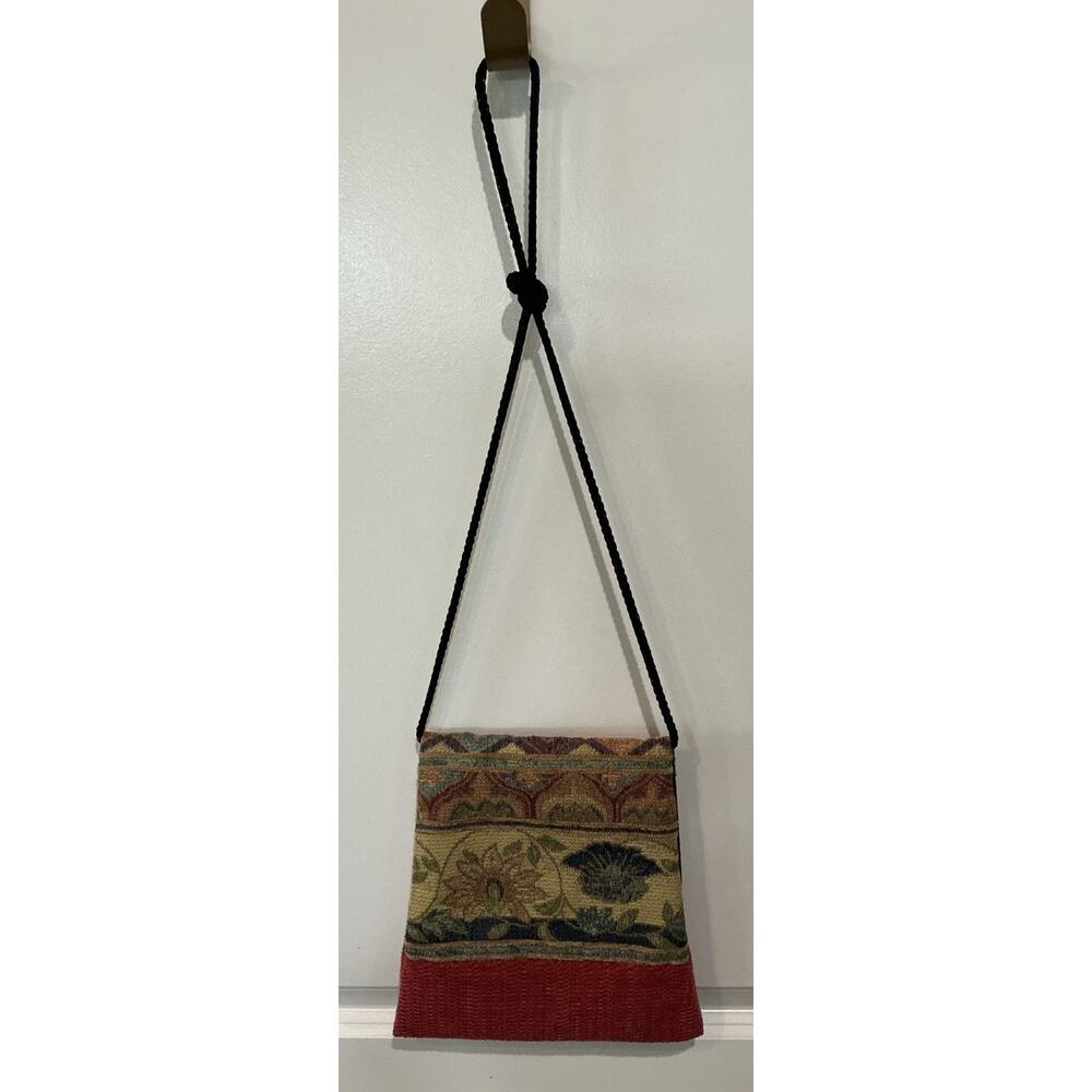 Boho Chic Handmade Tapestry Clutch Purse With Embellished Button Accent - Picture 2 of 8